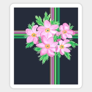 Colorful Blooms and Playful Ribbons Sticker